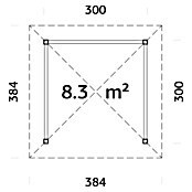 Palmako Pérgola Bianca Set 101 (L x An: 384 x 384 cm, Madera, Natural) | BAUHAUS