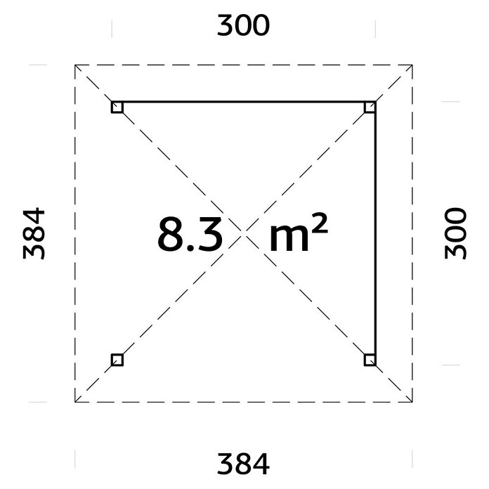 Palmako Pérgola Bianca Set 102 (L x An: 384 x 384 cm, Madera, Natural) | BAUHAUS