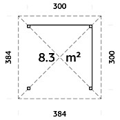 Palmako Pérgola Bianca Set 102 (L x An: 384 x 384 cm, Madera, Natural) | BAUHAUS