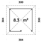Palmako Pérgola Bianca Set 103 (L x An: 384 x 384 cm, Madera, Natural) | BAUHAUS