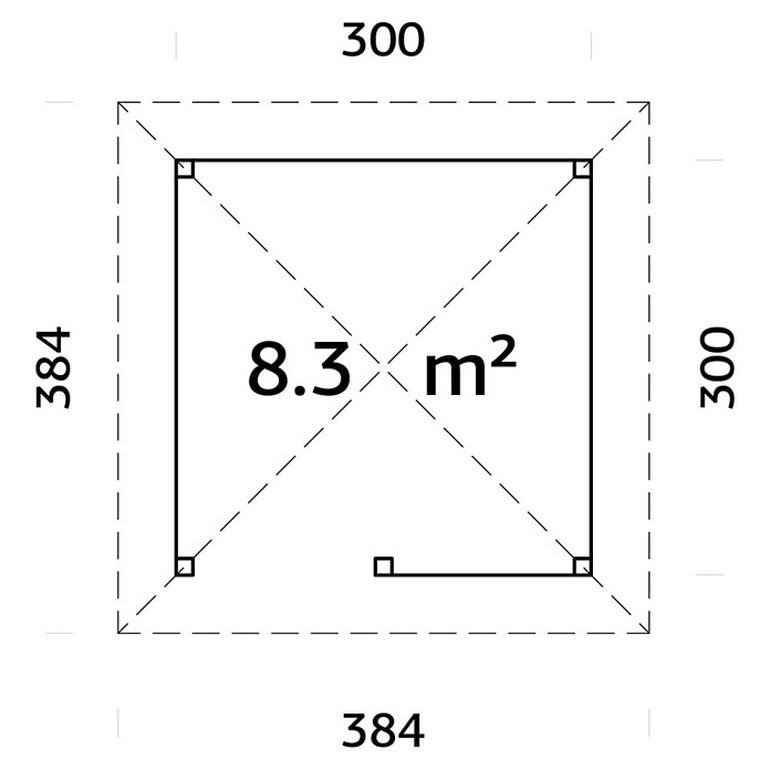 Palmako Pérgola Bianca Set 103 (L x An: 384 x 384 cm, Madera, Natural) | BAUHAUS