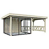 Palmako Caseta de jardín Lenna Set 404 Slide (Medidas ext. (An x Pr): 628 x 340 cm, Madera, Natural) | BAUHAUS