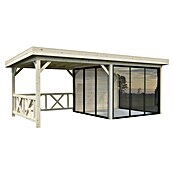 Palmako Caseta de jardín Lenna Set 404 Slide (Medidas ext. (An x Pr): 628 x 340 cm, Madera, Natural) | BAUHAUS