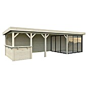 Palmako Caseta de jardín Lenna Set 415 Slide (Medidas ext. (An x Pr): 916 x 340 cm, Madera, Natural) | BAUHAUS