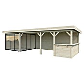 Palmako Caseta de jardín Lenna Set 415 Slide (Medidas ext. (An x Pr): 916 x 340 cm, Madera, Natural) | BAUHAUS