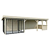Palmako Caseta de jardín Lenna Set 716 Slide Plus (Medidas ext. (An x Pr): 916 x 340 cm, Madera, Natural) | BAUHAUS