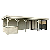 Palmako Caseta de jardín Lenna Set 716 Slide Plus (Medidas ext. (An x Pr): 916 x 340 cm, Madera, Natural) | BAUHAUS