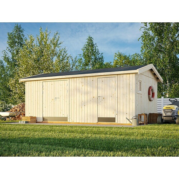 Palmako Caseta de jardín Olaf (Medidas ext. (An x Pr): 606 x 368 cm, Madera, Natural) | BAUHAUS