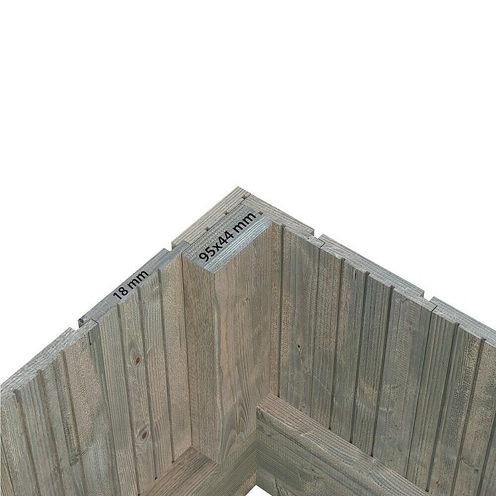 Palmako Caseta de jardín Emilia (Medidas ext. (An x Pr): 240 x 187 cm, Madera, Gris) | BAUHAUS