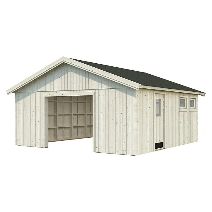 Palmako Garaje Andre sin puerta (Medidas ext. (An x Pr): 603 x 622 cm, Madera, Natural, 28,5 m²) | BAUHAUS