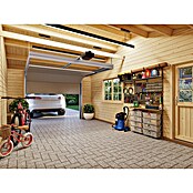 Palmako Garaje con carport Roger con puerta seccional (Medidas ext. (An x Pr): 703 x 619 cm, Natural, Madera, 35,2 m²) | BAUHAUS
