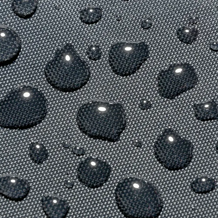 Fahrradgarage - L x B: 205 x 115 mm, Geeignet für: Fahrräder - Nahaufnahme von Wassertropfen auf einem wasserabweisenden Stoff, die die feuchtigkeitsbeständigen Eigenschaften des Materials hervorheben.