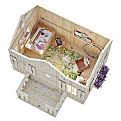 Palmako Caseta infantil Jennie con alero (L x An x Al: 243 x 266 x 220 cm, Madera, Marróm) | BAUHAUS