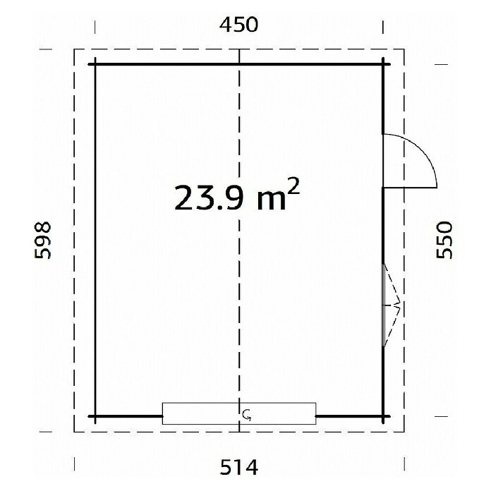 Palmako Garaje Roger con puerta seccional (Medidas ext. (An x Pr): 514 x 598 cm, Madera, Natural, 23,9 m²) | BAUHAUS