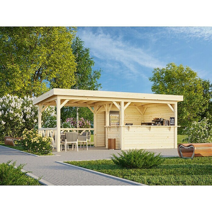 Palmako Pérgola Lenna Set 310 (L x An: 628 x 340 cm, Madera, Natural) | BAUHAUS