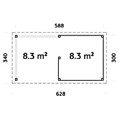 Palmako Pérgola Lenna Set 310 (L x An: 628 x 340 cm, Madera, Natural) | BAUHAUS
