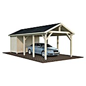 Palmako Carport Classico Robert con trastero (Medidas ext. (An x Pr): 361 x 764 cm, Carport individual, Natural) | BAUHAUS