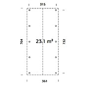 Palmako Carport Classico Robert (Medidas ext. (An x Pr): 361 x 764 cm, Carport individual, Natural) | BAUHAUS