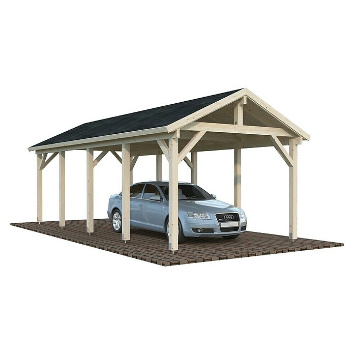 Palmako Carport Classico Robert (Medidas ext. (An x Pr): 361 x 764 cm, Carport individual, Natural) | BAUHAUS