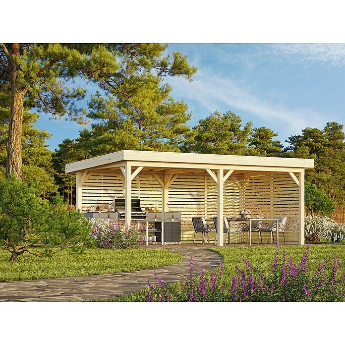Palmako Pérgola Lenna Set 309 (L x An: 628 x 340 cm, Madera, Natural) | BAUHAUS