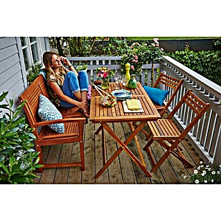 Sunfun Diana Gartenmöbel-Set (4 -tlg., Eukalyptus, Naturbraun)