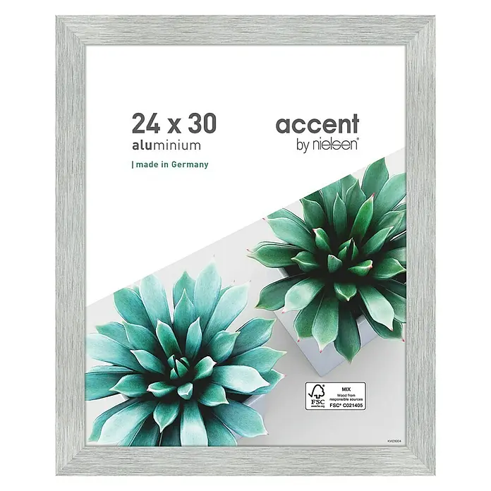 Alurahmen Star - 24 x 30 cm, Silber - Silberner 24x30 Aluminium-Bilderrahmen "Accent by Nielsen", ideal um Fotos und Kunstwerke stilvoll in Szene zu setzen.