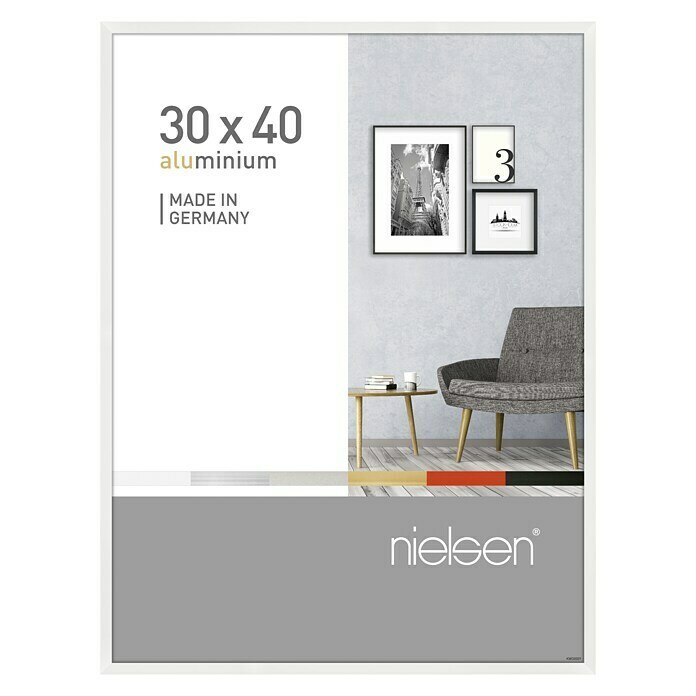 Nielsen Bilderrahmen Pixel (Weiß, 30 x 40 cm, Aluminium)
