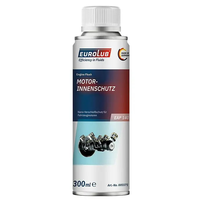 EuroLub Verschleißschutz EAP 140 - 300 ml, Geeignet für: Motoren - Abbildung einer Dose EuroLub Motor-Innenschutz Engine Flush. Das Produkt ist zum Schutz von Fahrzeugmotoren und hat eine Füllmenge von 300 ml.