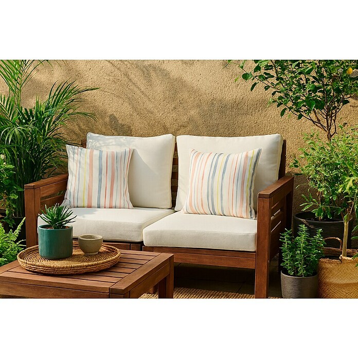 Cojín de exterior Deco Rayas (Multicolor, 50 x 50 cm, 50% acrílico 50% poliéster) | BAUHAUS