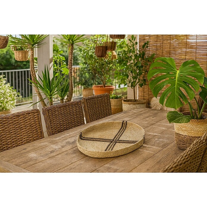 Bandeja decorativa Fibras (Ø x Al: 38 x 4 cm, Marrón/Negro, Alga marina, 1 pzs.) | BAUHAUS
