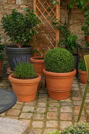 Geli Pflanzkbel rund Milano - Max. Auendurchmesser: 45 cm, Hhe: 36 cm,  Terracotta online kaufen bei BAUHAUS