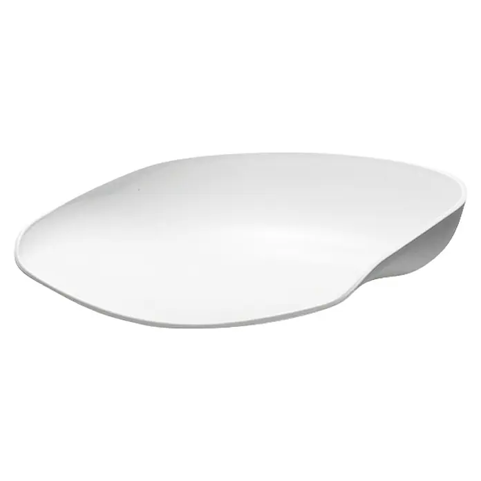 Feros Garten-Barhocker Keeve - B x T x H: 44,5 x 46 x 90 cm, Edelstahl, Birkenholz, Polypropylen, Weiß - Nahaufnahme einer kabellosen, weißen Computermaus mit glatter Oberfläche und abgerundeten Kanten.
