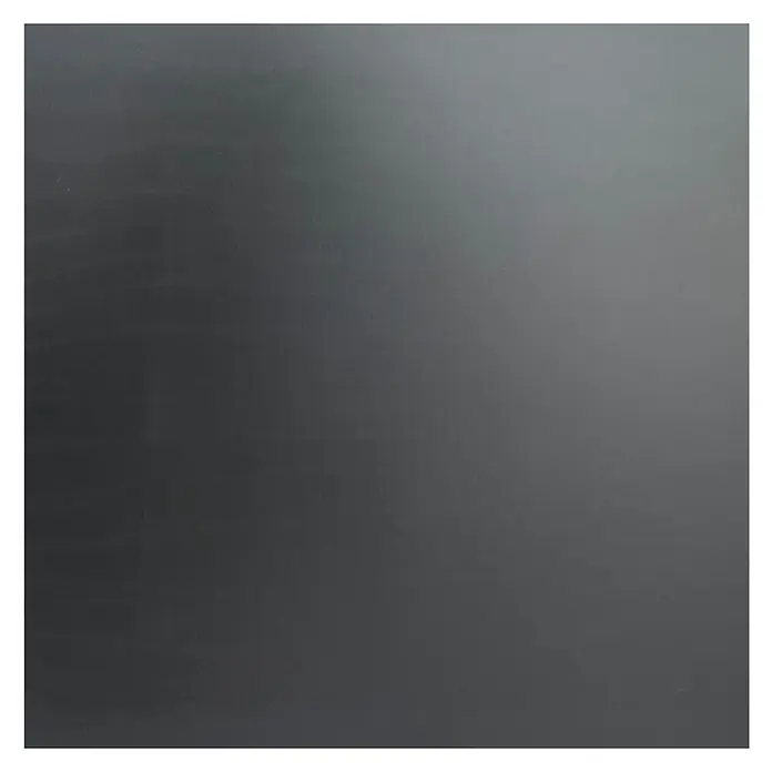 Garten-Tischplatte Feros - L x B x H: 70 x 70 x 1,2 cm, HPL, Quadratisch, Schwarz - Eine schlichte, dunkelgraue Tafel mit einem feinen, weißen Rahmen, ideal für Notizen oder Präsentationen in einem minimalistischen Stil.