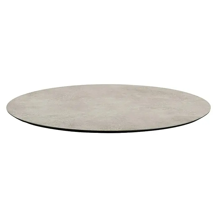 Garten-Tischplatte Feros - Ø x H: 70 x 1,2 cm, HPL, Rund, Hellgrau - Eine moderne runde Tischplatte in einem neutralen Farbton. Die Tischplatte hat eine glatte Textur, perfekt für jedes Esszimmer.