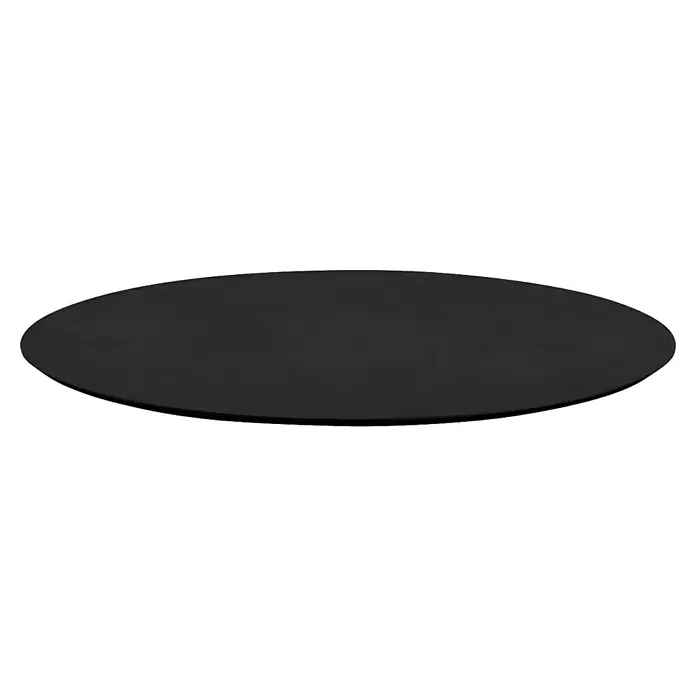 Garten-Tischplatte Feros - Ø x H: 70 x 1,2 cm, HPL, Rund, Schwarz - Schwarze, kreisförmige Tischplatte. Ideal für moderne Möbeldesigns und stilvolle Inneneinrichtungen. Vielseitig einsetzbar.