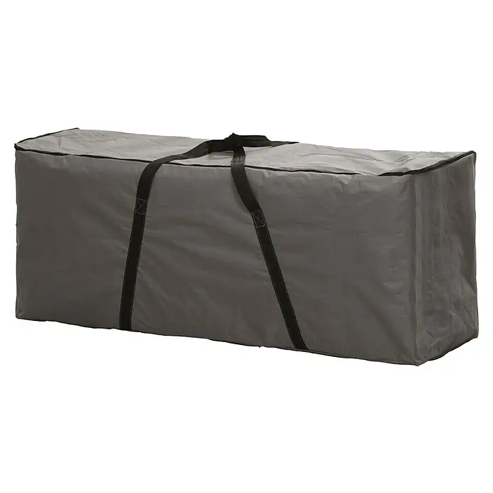 Barths Auflagen-Schutzhülle - L x B x H: 125 x 40 x 50 cm, Polypropylen, Hellgrau - Graue Tragetasche mit schwarzen Riemen, ideal zum Transport und zur Aufbewahrung verschiedener Gegenstände. Die Tasche ist robust und langlebig.