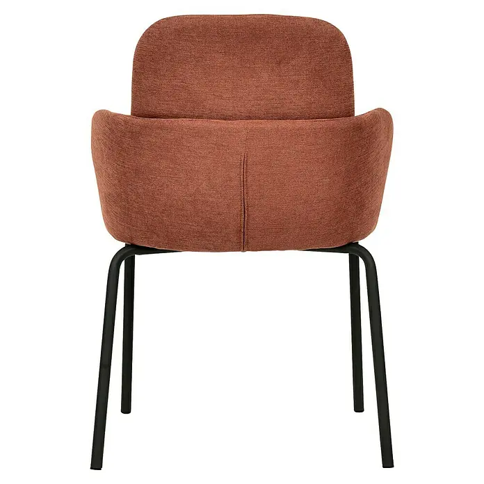 Feros Stapelstuhl Paddy - Stahl, Sperrholz, Schaumstoff, Braun/Rot, B x T x H: 56 x 56 x 82 cm - Dieser elegante Stuhl in Rostbraun mit einem schlanken, dunklen Metallgestell ist eine stilvolle Ergänzung für jeden Raum.