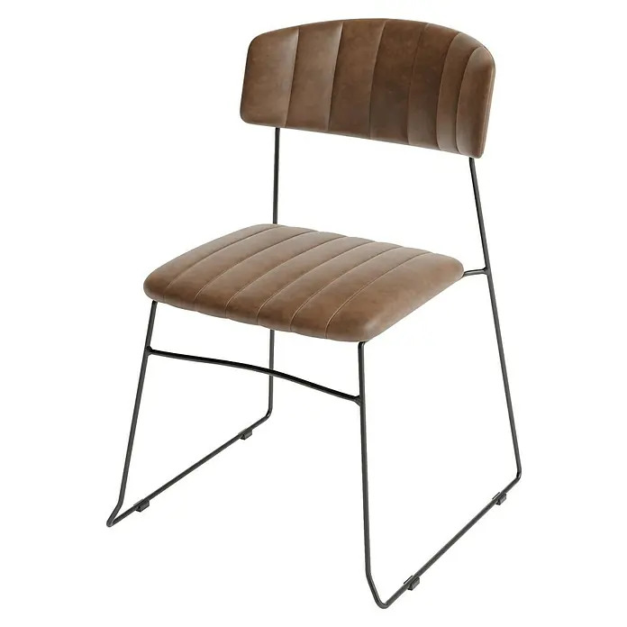 Feros Stapelstuhl Mundo - Stahl, Velours, Braun, B x T x H: 46,5 x 49 x 105 cm - Der moderne Stuhl mit braunem Sitz und Rückenlehne bietet Komfort und Stil, ideal für Esszimmer oder Büro.