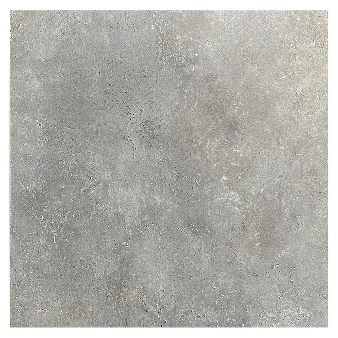 Garten-Tischplatte Feros - L x B x H: 70 x 70 x 1,2 cm, HPL, Quadratisch, Hellgrau - Detailaufnahme einer grauen Steinzeugfliese, die eine robuste und natürlich wirkende Oberfläche für moderne Innenräume bietet.
