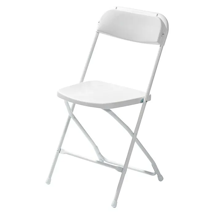 Feros Klappstuhl Budget - Stahl, Weiß, B x T x H: 45 x 45 x 80,5 cm - Klappstuhl aus weißem Kunststoff. Der Stuhl ist leicht und einfach zu verstauen. Ideal für Veranstaltungen und den täglichen Gebrauch.