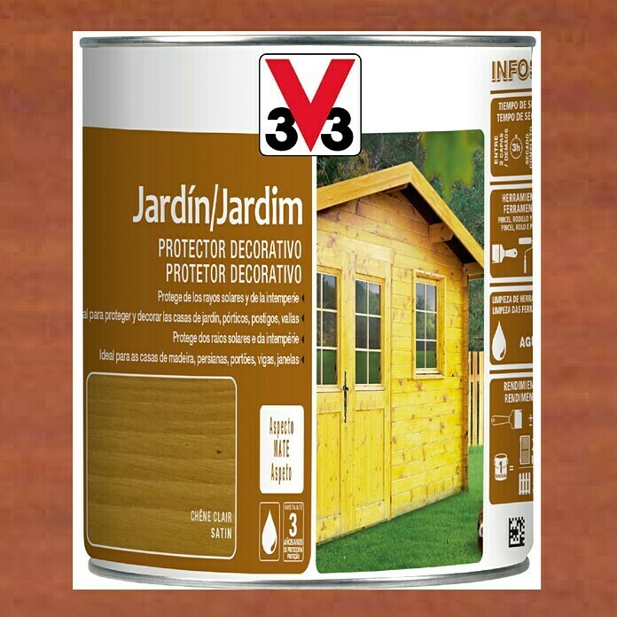 V33 Protección para madera jardín (Marrón, 2,5 l)