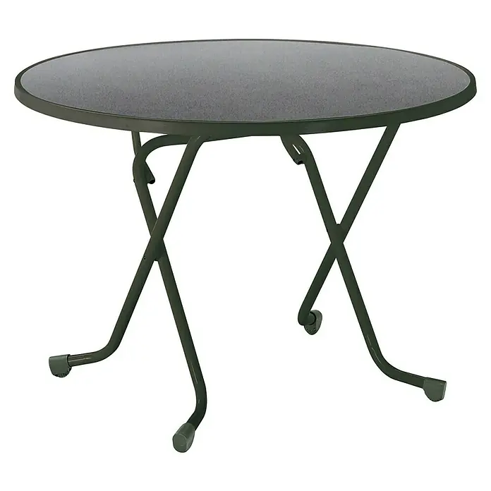 Barths Gartentisch rund Dubllin - Ø x H: 100 x 73 cm, Stahl, Rund, Anthrazit - Der runde Klapptisch mit einem robusten Gestell ist ideal für den Garten oder Balkon. Kompakt verstaubar durch seine Klappfunktion.