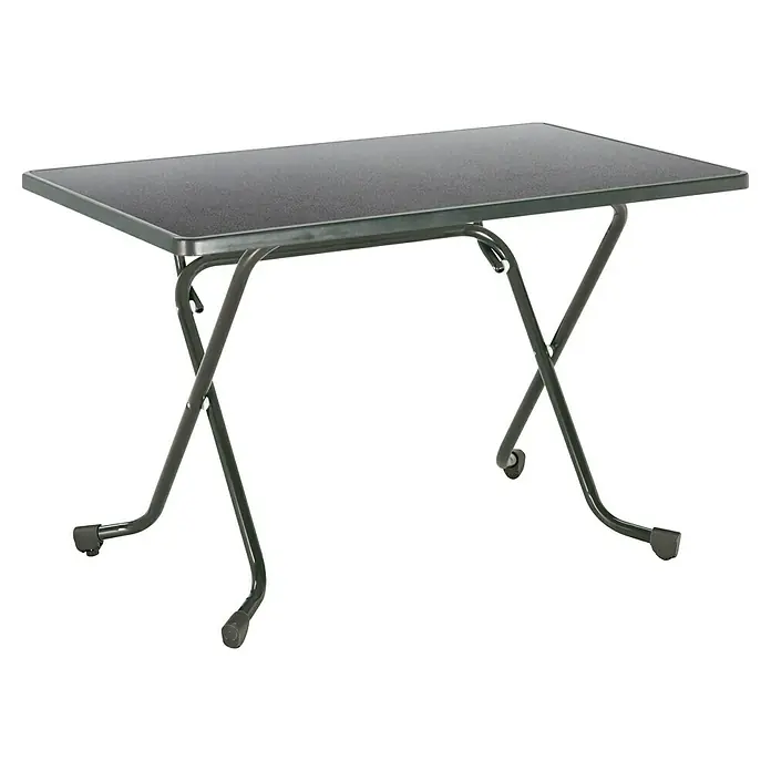 Barths Klapptisch Madrid - L x B x H: 110 x 70 x 73 cm, Stahl, Rechteckig, Anthrazit - Bild einer rechteckigen, grauen Klapptisch mit Metallbeinen für den einfachen Transport und Lagerung. Praktisch für Innen- und Außenbereiche.