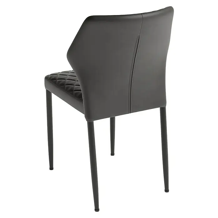 Feros Stapelstuhl Louis - Stahl, Velours, Schwarz, B x T x H: 49 x 56 x 80 cm - Dieser elegante Stuhl in Grau ist mit einem gesteppten Sitz und schlanken Beinen ausgestattet, ideal für modernes Wohnen.