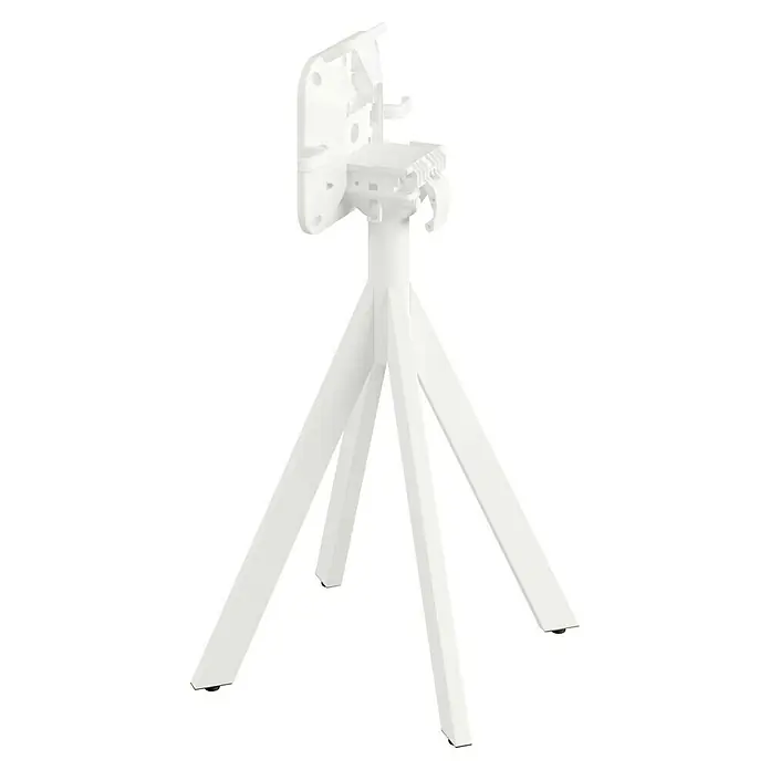 Feros Tischgestell Infinity - L x B x H: 60 x 60 x 60 cm, Edelstahl, Weiß, Niedrig - Eine weiße Stativbasis für Geräte, perfekt für stabile und professionelle Aufnahmen. Ideal für den Einsatz im Studio oder unterwegs.