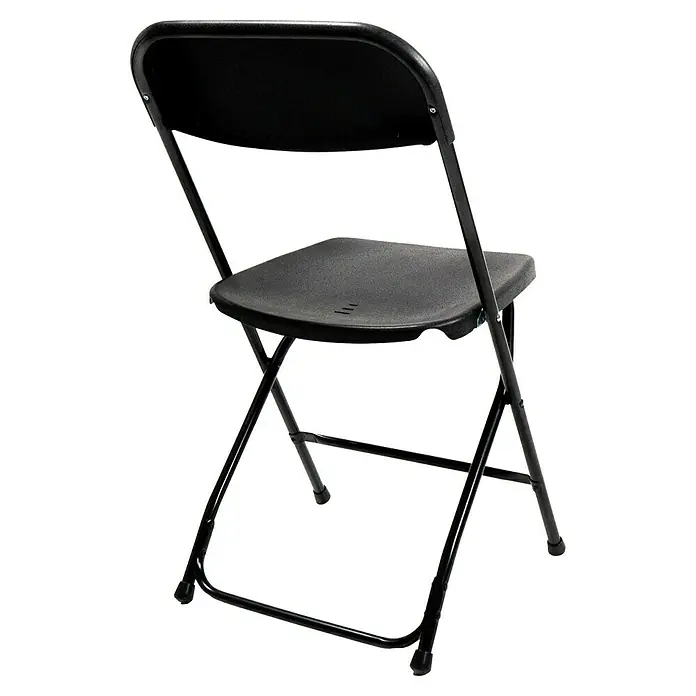 Feros Klappstuhl Budget - Stahl, Schwarz, B x T x H: 45 x 45 x 80,5 cm - Schwarzer Klappstuhl.