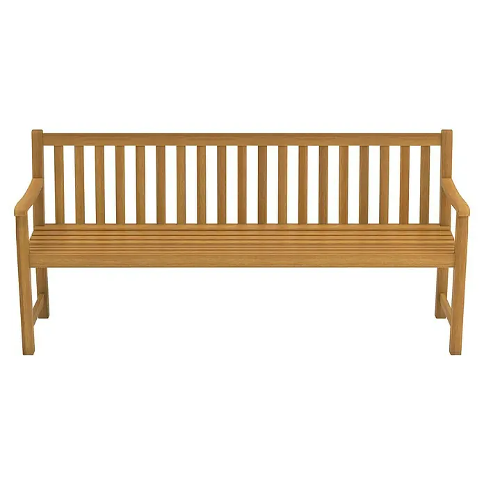 Gartenbank Stockholm - B x T x H: 180 x 55 x 83 cm, Teak, Braun - Diese stilvolle Holzbank bietet Komfort und ist die perfekte Ergänzung für jeden Garten oder jede Terrasse. Ideal zum Entspannen im Freien.