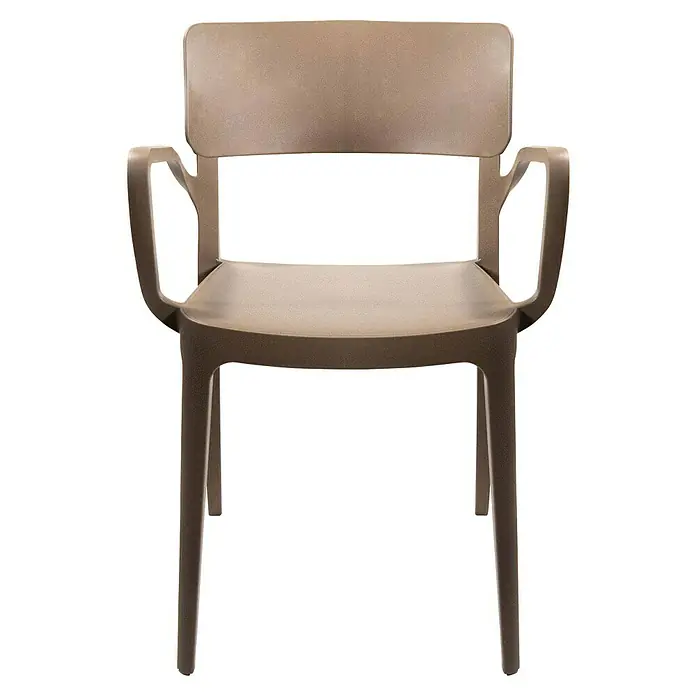 Stapelsessel Wing - Polypropylen, Sandbraun, B x T x H: 54 x 55 x 82 cm - Nahaufnahme eines eleganten Armlehnstuhls in einem warmen Beigeton, der modernes Design und Komfort vereint. Perfekt für stilvolle Wohnräume.