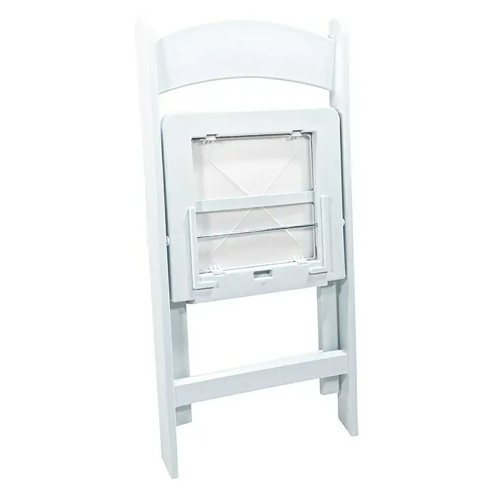 Klappstuhl - Polypropylen, Weiß, B x T x H: 66 x 83 x 80 cm - Zusammengeklappter, weißer Klappstuhl, ideal für Veranstaltungen. Praktische Sitzgelegenheit, platzsparend verstaut.