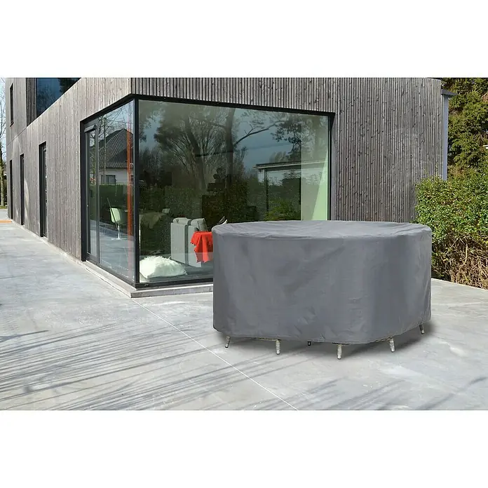 Barths Sitzgruppen-Schutzhülle - L x B x H: 200 x 200 x 85 cm, Polypropylen, Hellgrau - Graue Schutzhülle für Gartenmöbel im Außenbereich, die vor Witterungseinflüssen schützt und die Lebensdauer der Möbel verlängert.